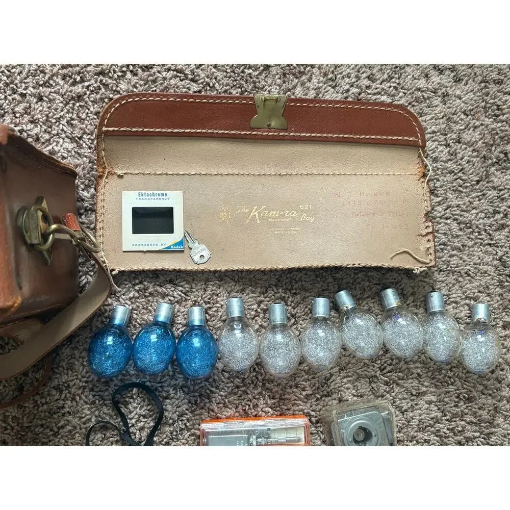 Vintage Kam-Ra Leather Camera Bag and Photo Equipment Bundle